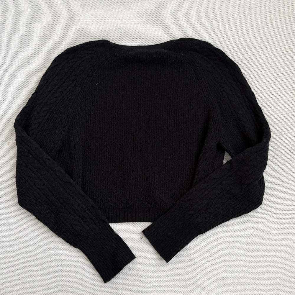 J Crew Merino Wool/Alpaca Tank and Cardigan Sweater Set Black Size Medium - Picture 7 of 13